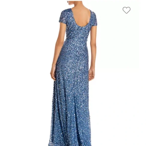 Adrianna Papell Cap Sleeved Sequin Gown - Picture 5 of 6